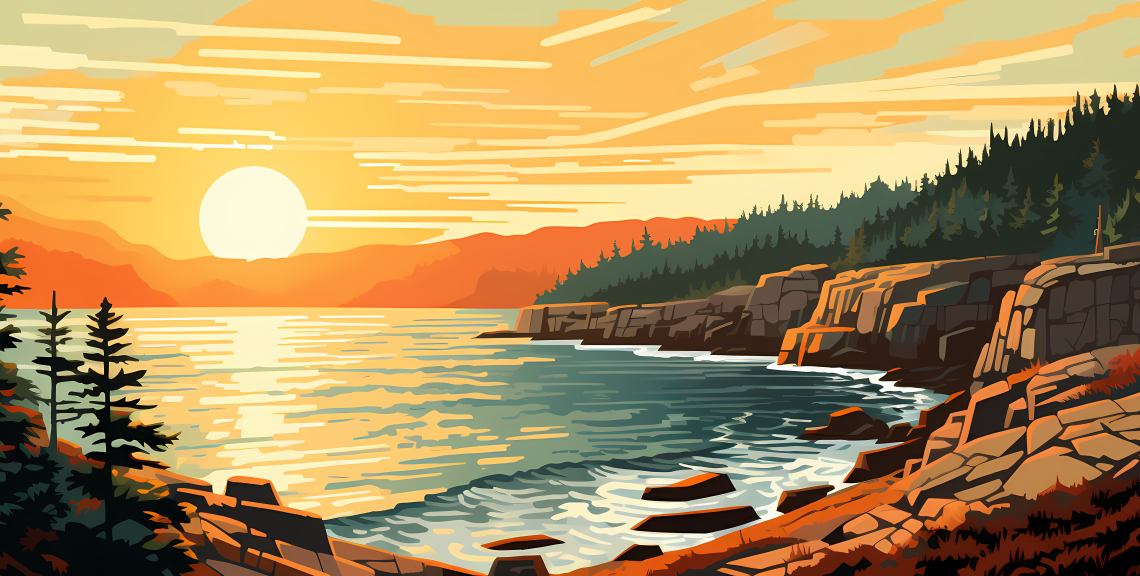 Illustration of Acadia National Park