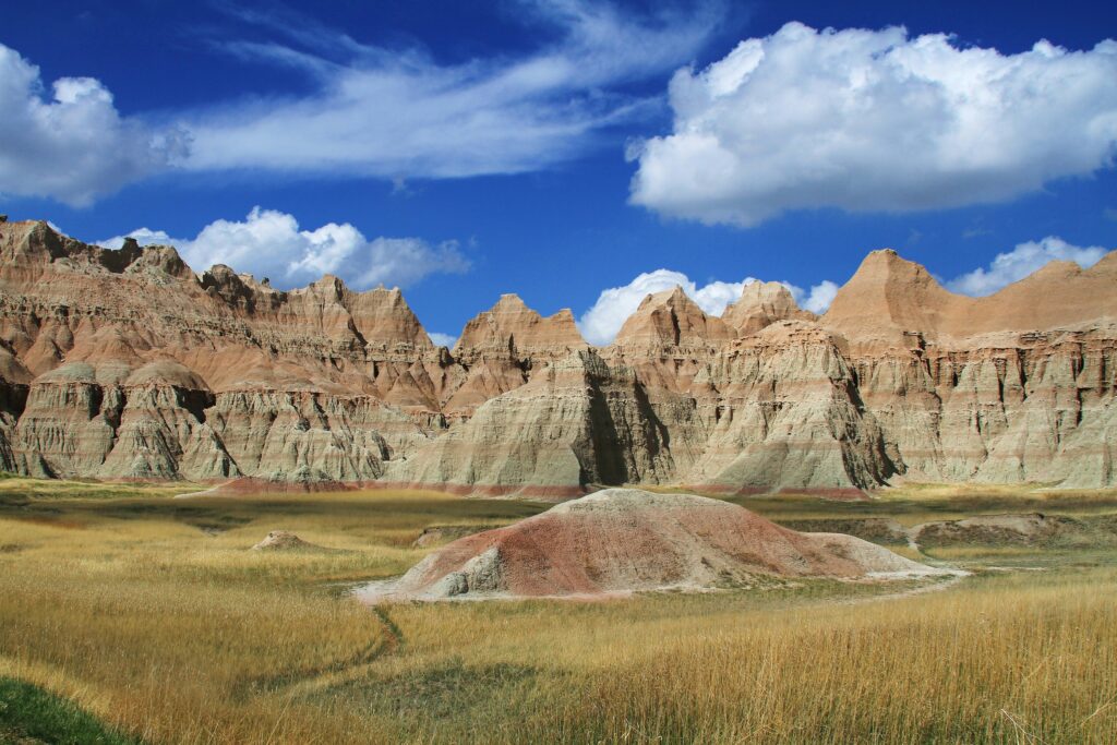 Layered Rock Formations in Badlands National Park