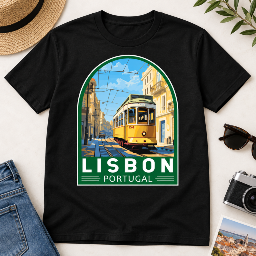 Lisbon Portugal Vintage Tram Travel T-Shirt